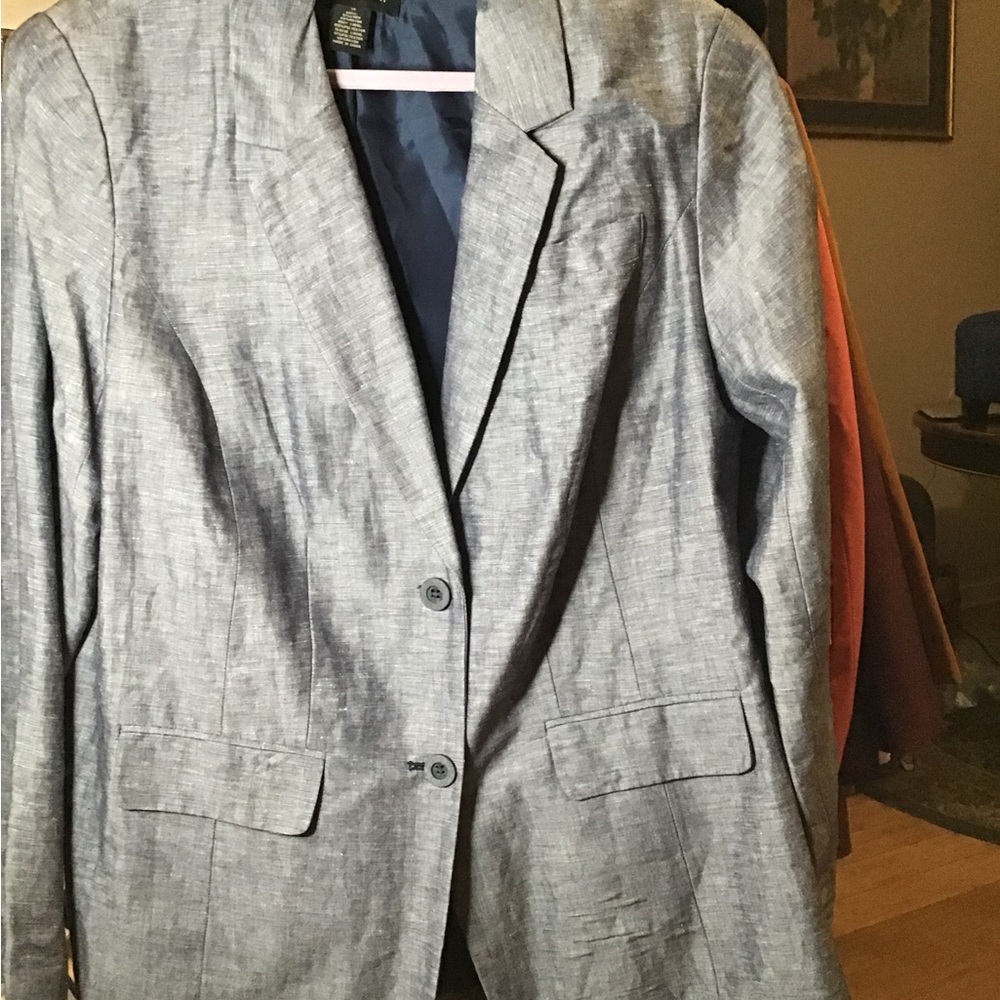 Lane Bryant Blue Gray Blazer Jacket Size 18